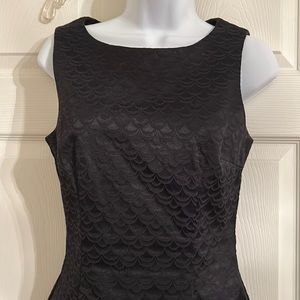H&M Black scallop detail Sheath Dress Sz 8